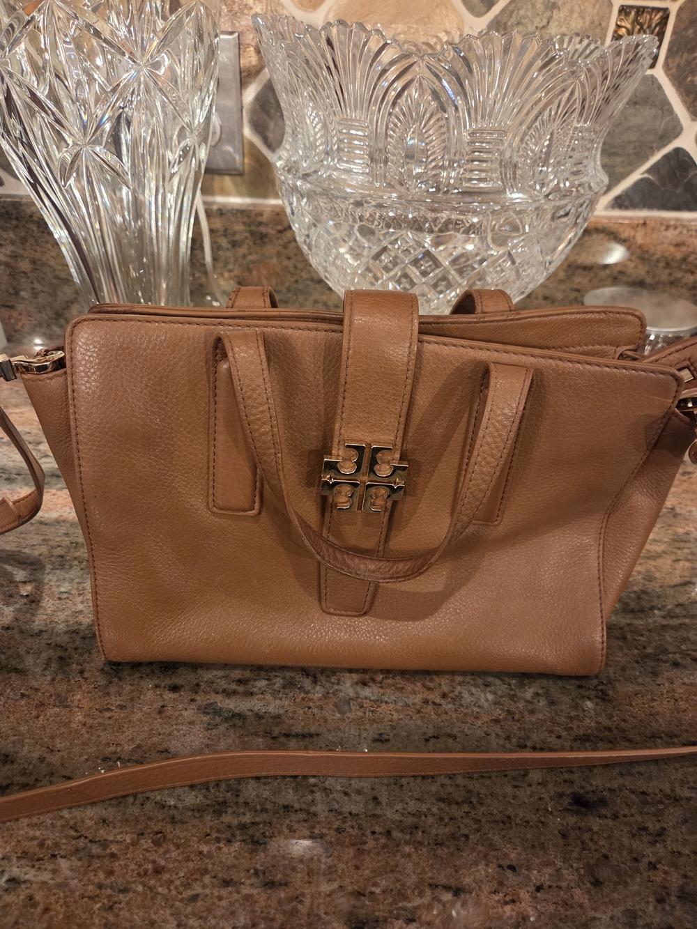 Tory Burch Brown Leather  Satchel